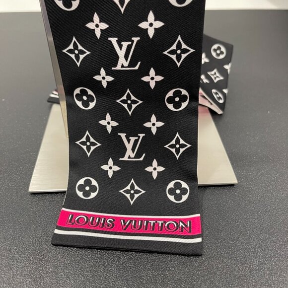 Louis Vuitton Silk Monogram Marbles Bandeau Midnight Fuchsia (JB1357) - Picture 4 of 8